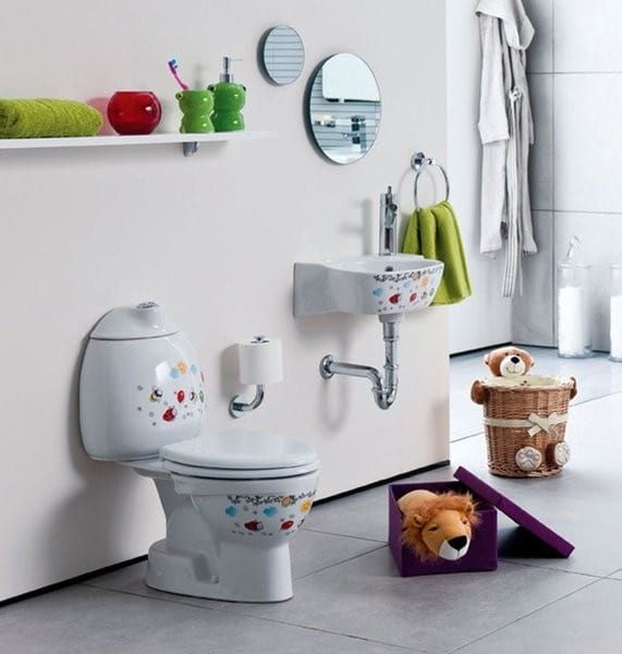 KID WC kompakt dla dzieci,dolny odpływ, kolorowy sitodruk