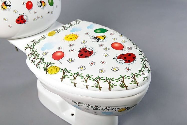 KID WC kompakt dla dzieci,dolny odpływ, kolorowy sitodruk
