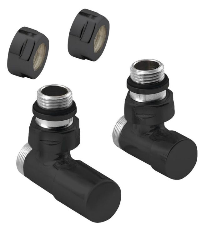 COMPACT BLACK zestaw przyłączeniowy kątowy, czarny mat