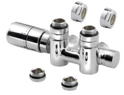 TWIN COMBI zestaw przyłączeniowy środkowy, termostat, lewy, rozstaw 50 mm, chrom