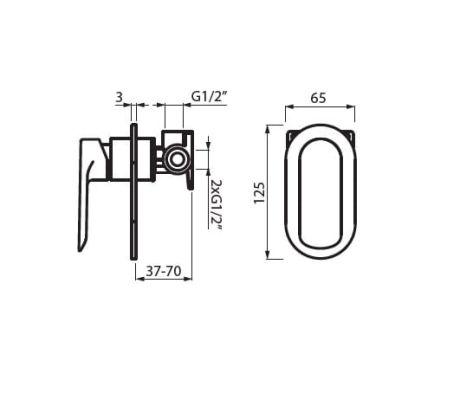 Przejdź do produktu Bateria natryskowa podtynkowa 6,5x12,5 cm Vedo Aletta VBA5014/CH chrom