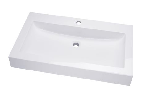 Przejdź do produktu Umywalka prostokątna nablatowa 80x46 cm Darfor UM/N/80x46/1 biała