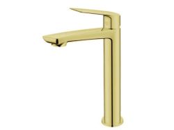 Bateria umywalkowa wysoka w złotym kolorze 28,5 cm z korkiem klik-klak Vedo Desso Oro VBD4003/C/ZL