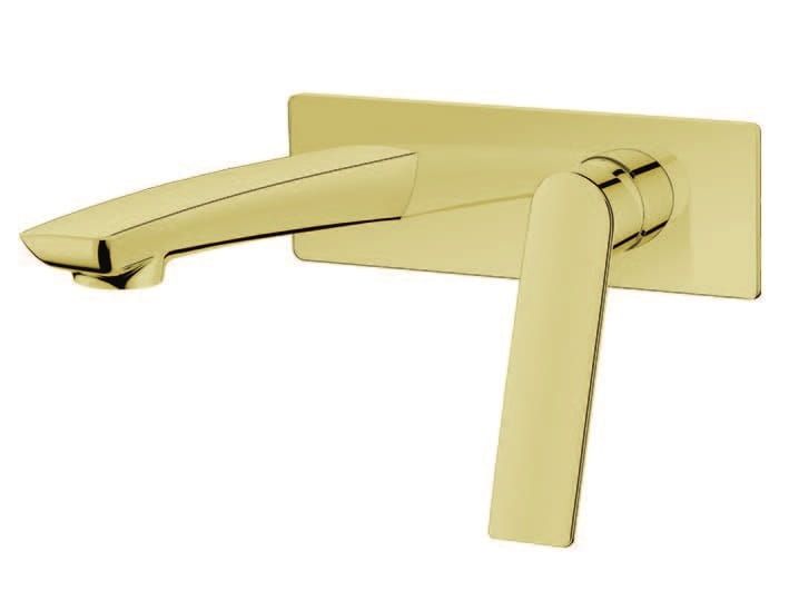 Bateria umywalkowa ścienna 20x6 cm w złotym kolorze Vedo Desso VBD4012/ZL