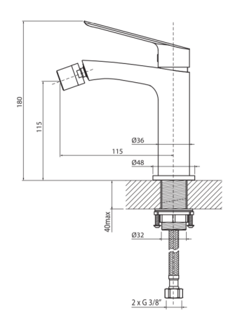 Przejdź do produktu Bateria bidetowa w złotym kolorze 18 cm z korkiem klik-klak Vedo Desso Oro VBD4002/C/ZL