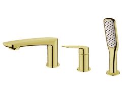 Bateria wannowa 3-otworowa w złotym kolorze Vedo Desso Oro VBD4030/ZL