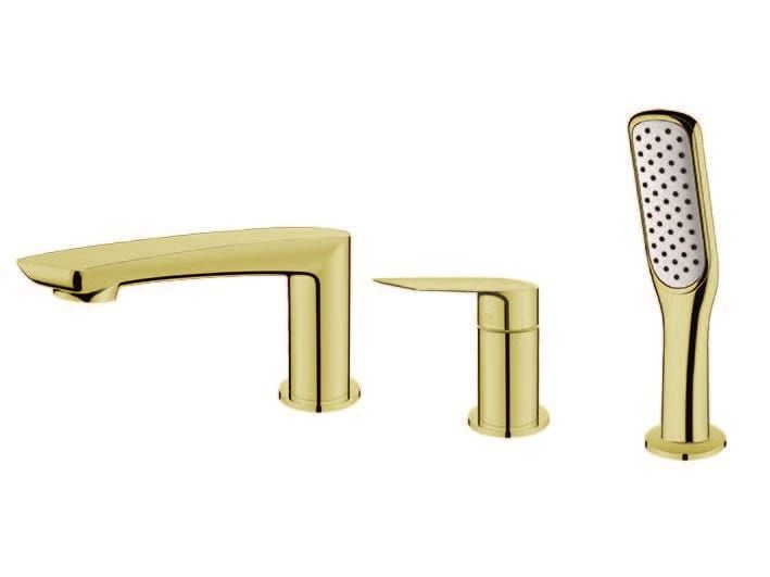 Bateria wannowa 3-otworowa w złotym kolorze Vedo Desso Oro VBD4030/ZL