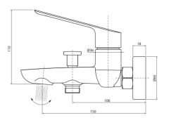 Bateria wannowa ścienna Vedo Desso Nero VBD4006CZ czarny mat