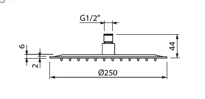 Deszczownica okrągła 25 cm Vedo VSN0250/ZL złoty
