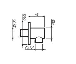 Przyłącze kątowe 1/2" do słuchawki prysznicowej Vedo VSN0020/ZL złoty