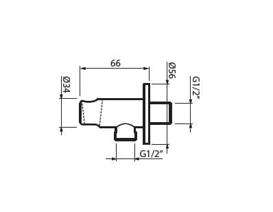 Przejdź do produktu Przyłącze kątowe 1/2" z uchwytem do słuchawki prysznicowej Vedo VSN0026/ZL złoty