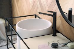 Bateria umywalkowa 26 cm wysoka Vedo Aletta VBA5003/CZ czarny mat