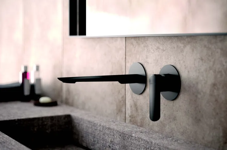 Bateria umywalkowa podtynkowa 2-otworowa z korkiem klik-klak w kolorze czarny mat Vedo Aletta Neto VBA5012/C/CZ