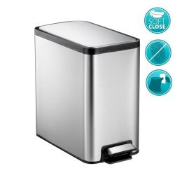 ECOSLIM kosz na śmieci z pedałem 8l, Soft Close, stal nierdzewna szczotkowana