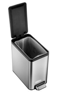 ECOSLIM kosz na śmieci z pedałem 8l, Soft Close, stal nierdzewna szczotkowana