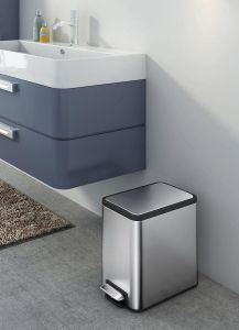 ECOSLIM kosz na śmieci z pedałem 8l, Soft Close, stal nierdzewna szczotkowana