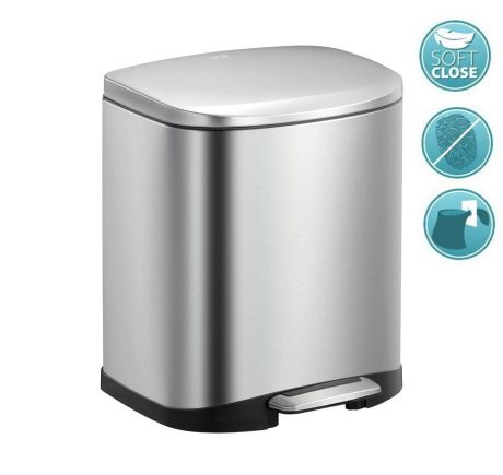 Przejdź do produktu DELLA kosz na śmieci z pedałem 6l, Soft Close, stal nierdzewna mat