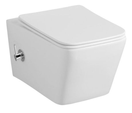 Przejdź do produktu PORTO CLEANWASH WC wiszące Rimless, z prysznicem bidetowym i baterią, 36x52cm, biały