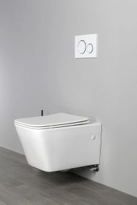 PORTO WC wiszące Rimless, z prysznicem bidetowym i baterią, 36x52 cm, biały