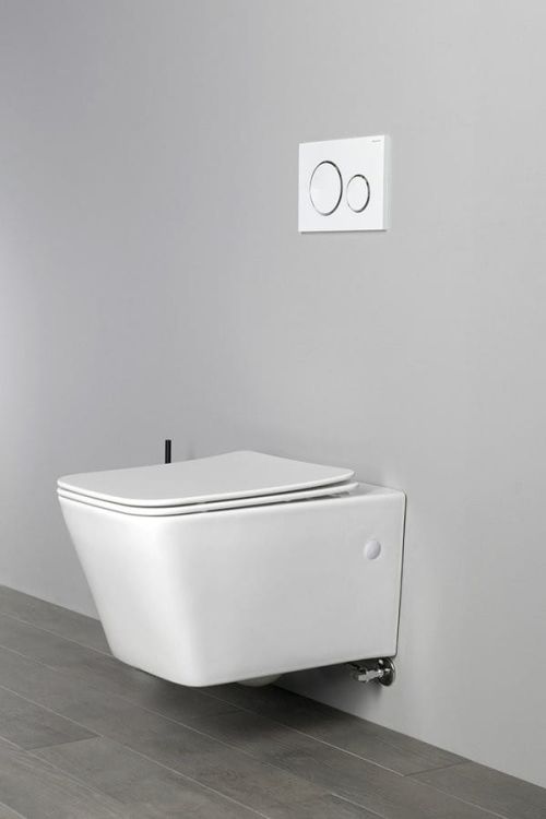 PORTO WC wiszące Rimless, z prysznicem bidetowym i baterią, 36x52 cm, biały