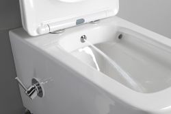 PORTO WC wiszące Rimless, z prysznicem bidetowym i baterią, 36x52 cm, biały