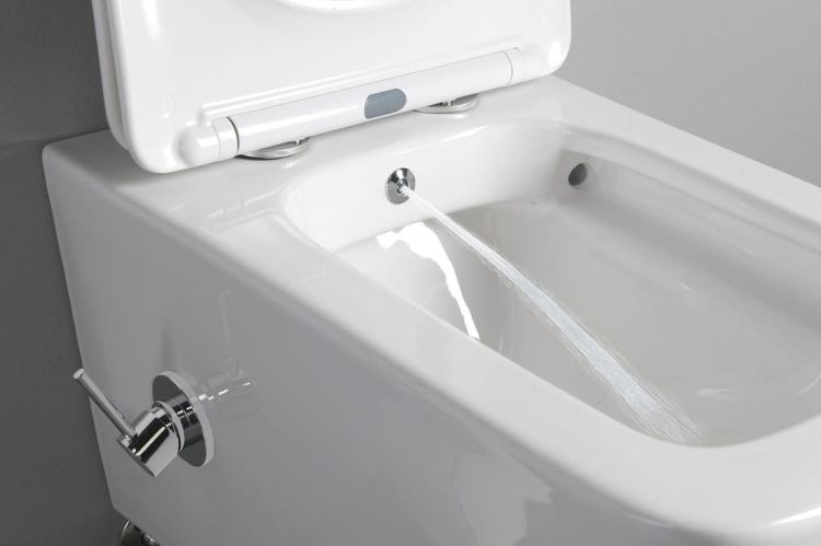 PORTO WC wiszące Rimless, z prysznicem bidetowym i baterią, 36x52 cm, biały