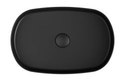 INFINITY OVAL keramické umyvadlo na desku, 55x36 cm, černá mat