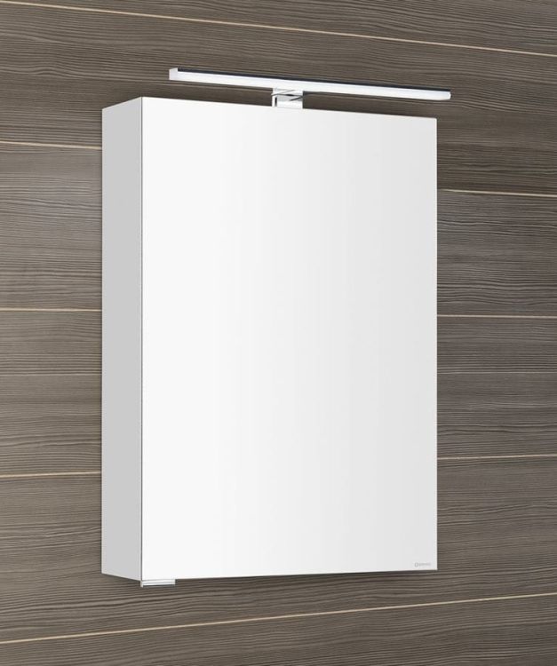 MIRRÓ szafka z lustrem, oświetlenie LED, 50x70x16cm, lewa/prawa, biała