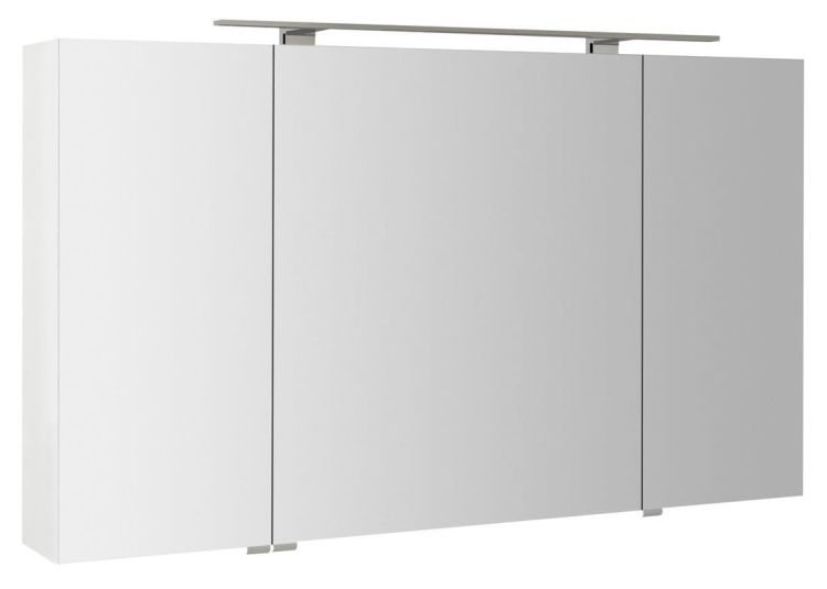 MIRRÓ szafka z lustrem, oświetlenie LED, 120x70x16cm, 3 drzwiczki,biała