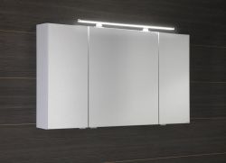 MIRRÓ szafka z lustrem, oświetlenie LED, 120x70x16cm, 3 drzwiczki,biała
