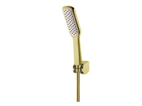 Przejdź do produktu Złoty zestaw prysznicowy słuchawka prysznicowa z uchwytem punktowym w kolorze czarny mat Vedo Desso Oro VBD4124/ZL