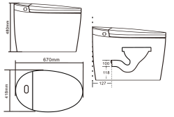 Elektroniczna toaleta WC myjąca stojąca Major&Maker LUXURIOUS biały