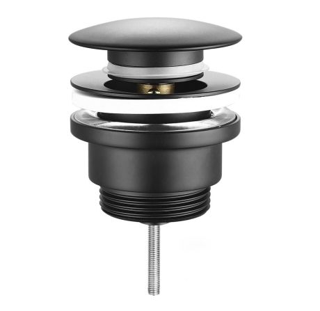 Przejdź do produktu Odpływ umywalkowy 5/4”, klik-klak, duży korek, 10-55mm, czarny mat