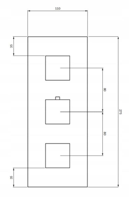 FRESH termostatyczna bateria prysznicowo-wannowa podtynkowa 3-wyjściowa, element natynkowy FR7138ROCR