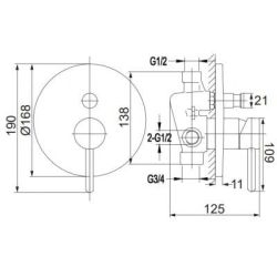 Y bateria prysznicowo-wannowa podtynkowa Y1235GLB