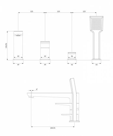 Przejdź do produktu PARMA bateria wannowa 4-otworowa