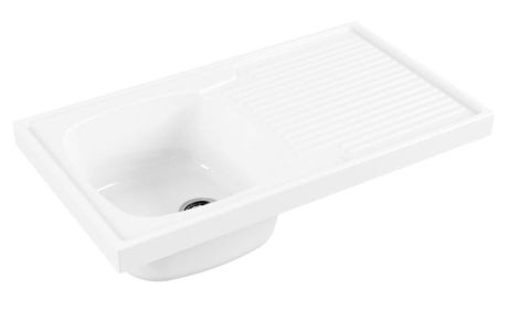 Przejdź do produktu Zlewozmywak granitowy ceramiczny pojedyńczy z ociekaczem, 80 cm