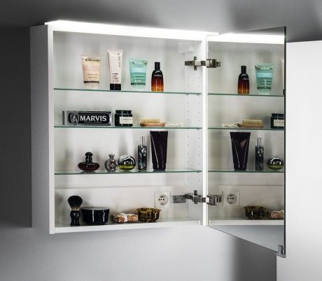 Przejdź do produktu LINEX szafka z lustrem, oświetlenie LED, 60x70x15cm, lewa/prawa, biała