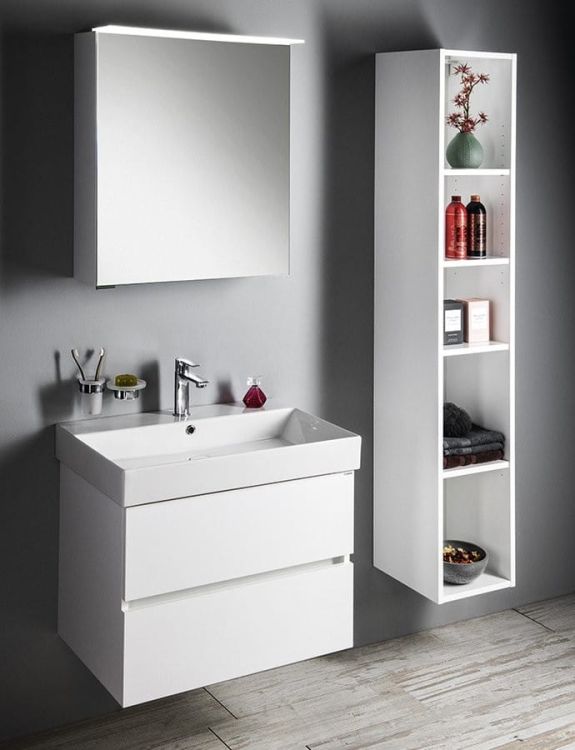 LINEX szafka z lustrem, oświetlenie LED, 60x70x15cm, lewa/prawa, biała