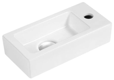 Przejdź do produktu ZOE umywalka ceramiczna 37x18cm, otwór na baterię po prawej strony, biały