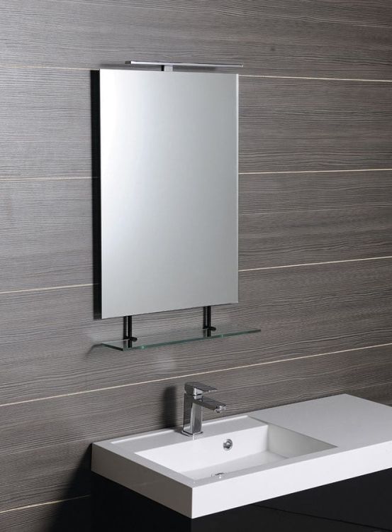 WEGA lustro z półką, 400x800mm, czarny mat