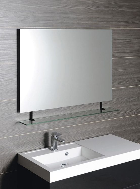WEGA lustro z półką 900x800mm, czarny mat