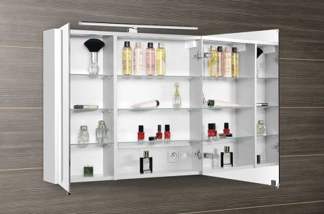 Przejdź do produktu MIRRÓ szafka z lustrem, oświetlenie LED, 80x70x16cm, biała