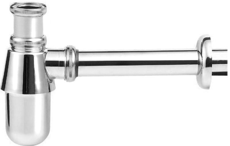 Syfon umywalkowy 1"1/4, odpływ 32 mm, niski, chrom