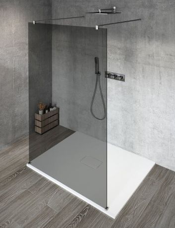 Przejdź do produktu VARIO CHROME jednoczęściowa kabina przysznicowa Walk-In, szkło dymione, 1000 mm