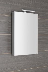 GRETA szafka z lustrem z oświetleniem LED, 50x70x14cm, biała mat