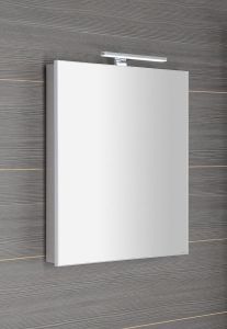 GRETA szafka z lustrem, oświetlenie LED, 60x70x14cm, biała mat
