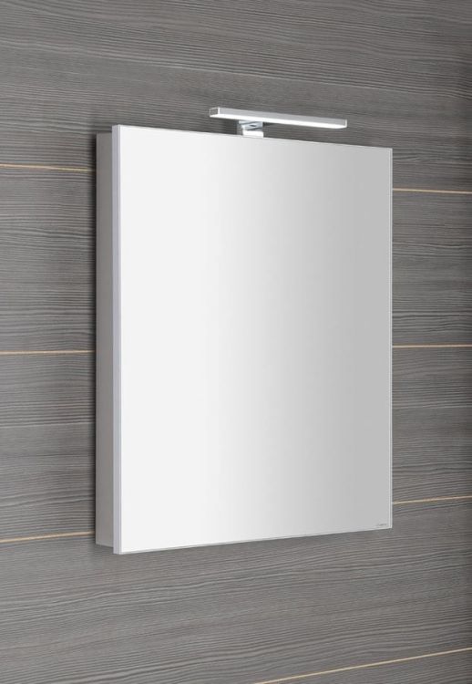 GRETA szafka z lustrem, oświetlenie LED, 60x70x14cm, biała mat