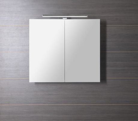 Przejdź do produktu GRETA szafka z lustrem, oświetlenie LED, 81x70x14cm, biały mat