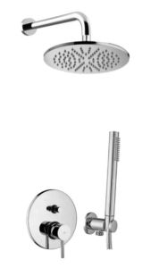 Prysznic podtynkowy z deszczownicą 22,5 cm i słuchawką prysznicową Paffoni SK015S chrom